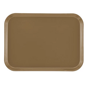 A rectangular, brown Camtray made from high-impact fiberglass, featuring slightly raised, rounded edges. The smooth, unadorned dishwasher safe tray is photographed from above against a plain white background.