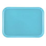 A rectangular, light blue Camtray with rounded corners and slightly raised edges is shown on a white background. The high-impact fiberglass tray has a smooth surface and is dishwasher safe.