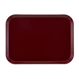 A rectangular, dark maroon Camtray with rounded corners and slightly raised edges, photographed from above on a white background. This high-impact fiberglass tray features a smooth, glossy finish and is dishwasher safe, with no visible patterns or decorations.