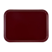 A rectangular, dark maroon Camtray with rounded corners and slightly raised edges, photographed from above on a white background. This high-impact fiberglass tray features a smooth, glossy finish and is dishwasher safe, with no visible patterns or decorations.