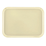A plain, rectangular beige Camtray with rounded corners and slightly raised edges, shown from above on a white background. Made of high-impact fiberglass, this tray features a smooth surface and is dishwasher safe for easy cleaning.