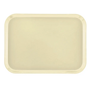 A plain, rectangular beige Camtray with rounded corners and slightly raised edges, shown from above on a white background. Made of high-impact fiberglass, this tray features a smooth surface and is dishwasher safe for easy cleaning.
