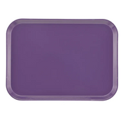 A rectangular Camtray with rounded corners, made of smooth, solid purple high-impact fiberglass, is shown against a plain white background. The raised edge of this dishwasher safe tray is slightly translucent.
