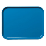 A rectangular, solid blue Camlite Tray with rounded corners and a slightly raised edge, shown from above on a white background. This NSF fiberglass tray features a smooth, glossy surface with no visible designs or markings.