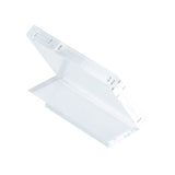 A clear TableCraft Acrylic Sign Holder is shown against a white background. The L-shaped stand is open at an angle, with sharply defined edges and glossy, transparent acrylic—perfect for displaying small signs, cards, or tablets.