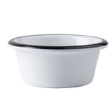 A small, white Canteen Collection Ramekin with a slightly flared rim features a thin black stripe around the edge. The smooth ceramic bowl sits on a flat surface against a plain white background.