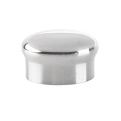 A shiny, stainless steel, dome-shaped metal replacement cap with a smooth surface and slightly rounded top sits against a plain white background. Designed for a cocktail shaker, its short cylindrical base reflects light, giving it a polished appearance.