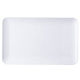 A plain, rectangular white Sierra Collection serving platter with rounded corners and a glossy finish, photographed from above against a white background. The melamine plate is empty and features smooth, clean edges.