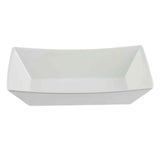 A plain, white, rectangular melamine bowl with slightly flared sides and a smooth surface, photographed on a white background from a slightly elevated angle. The bowl is empty and minimalist in design, ideal as a fry tray in the Better Burger Collection.