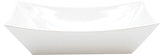 A plain, empty, white rectangular bowl with slightly flared, angled sides and a glossy melamine surface, photographed against a white background. The bowl has a modern, minimalist design and resembles a fry tray from the Better Burger Collection.