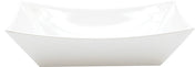 A plain, empty, white rectangular bowl with slightly flared, angled sides and a glossy melamine surface, photographed against a white background. The bowl has a modern, minimalist design and resembles a fry tray from the Better Burger Collection.