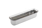 A rectangular, Tri-Ply Serving Pan with rounded corners and smooth edges, positioned on a white background. The induction-compatible stainless steel interior is shiny and reflective, and the sides are slightly flared outward.