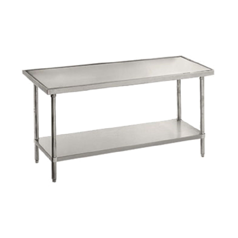 Advance Tabco VSS-305 Work Table 60"W X 30"D 14 Gauge 304 Stainless Steel Top With Countertop Non Drip Edge