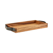 Steelite GWWST3217 Wood Serving Tray 12 7/8 In X 6-7/8" With Metal Handles