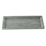 A rectangular melamine tray with raised edges, featuring a textured gray surface that resembles stone or wood grain. The Smokehouse Melamine Serving Tray from TableCraft Products is empty and displayed on a plain white background.