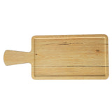 A rectangular Timber Melamine Serving Paddle with a handle on the left side. The light-colored wood look features natural grain patterns and a shallow groove around the edge. The board, by TableCraft Products, is photographed on a white background.
