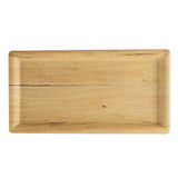 A rectangular TableCraft serving tray with rounded corners features a natural light wood grain pattern and subtle dark streaks. Its slightly raised edges and smooth surface make it perfect for stylish presentation, photographed against a white background.
