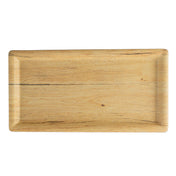 A rectangular TableCraft serving tray with rounded corners features a natural light wood grain pattern and subtle dark streaks. Its slightly raised edges and smooth surface make it perfect for stylish presentation, photographed against a white background.
