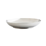 A shiny, round TableCraft 12510 stainless steel bowl with smooth, slightly curved sides and a flat base, photographed against a plain white background. Perfect as a seafood tower replacement bowl, it features a minimalist design and highly reflective surface.