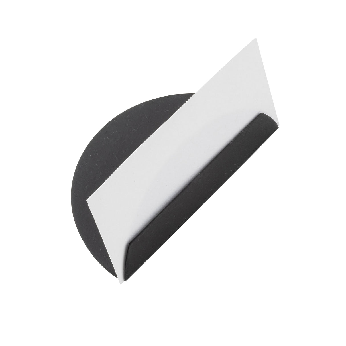 A black and white plastic pastry scraper from TableCraft Products, featuring a curved handle and flat, rectangular edge for smoothing or cutting dough. The tool is photographed on a white background.