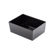 A plain, black, rectangular TableCraft melamine bowl with smooth sides and an open top, shown on a white background. The Simple Solutions Bowl appears empty and has slightly rounded corners.
