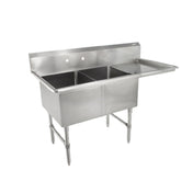 John Boos 2B16204-1D18R-X "B" Series Sink 2-compartment 54"W X 25-1/2"D X 44"H Overall Size