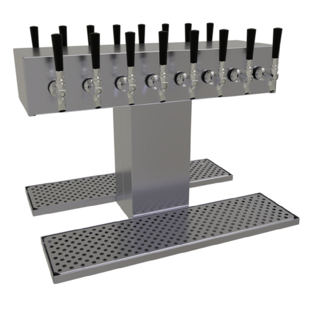 Glastender DT-16-SSR Double-Sided Draft Dispensing Tower Countertop (16) Stainless Steel Faucets (handles Not Included)