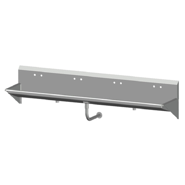 SPG MSHS-8 - Universal Stainless Multi-Station Hand Sink, Wall Mount, 96" X 20" Front-to-back