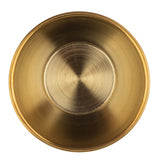 A top-down view of a round, metallic, gold PVD finish ramekin. The inner surface has a circular brushed texture with concentric rings. The stainless steel bowl appears empty, with smooth, slightly reflective sides and a plain rim.
