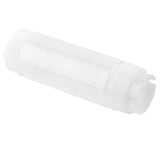 A clear, cylindrical Invertatop plastic coin tube with a secure, grooved lid, shown lying horizontally on a white background. The empty tube is NSF certified and designed for storing and protecting a stack of coins.