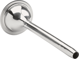 A shiny metallic stethoscope chestpiece with a circular, flat chest cone and a single, cylindrical tube extending outward, reminiscent of Hobart precision tools, photographed on a plain white background.