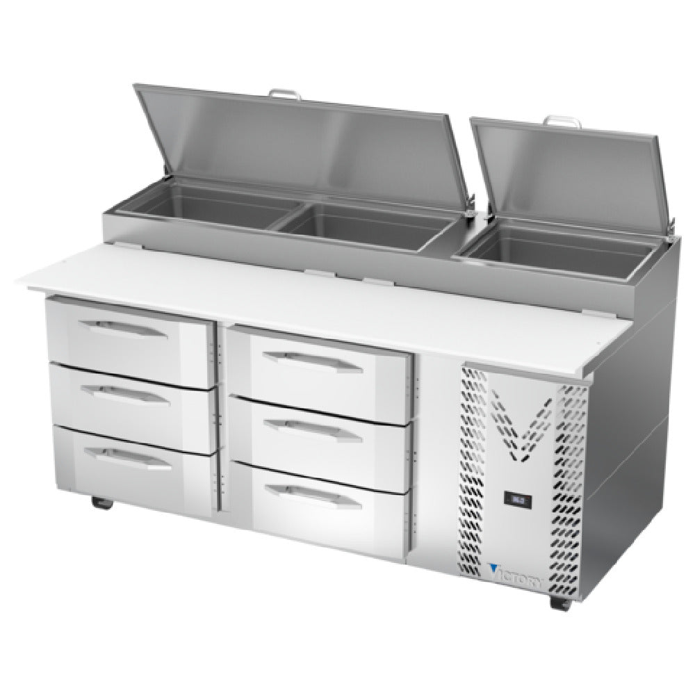 Victory VPPD72HC-6 Pizza Prep Table Powered By V-Core™ Two-section