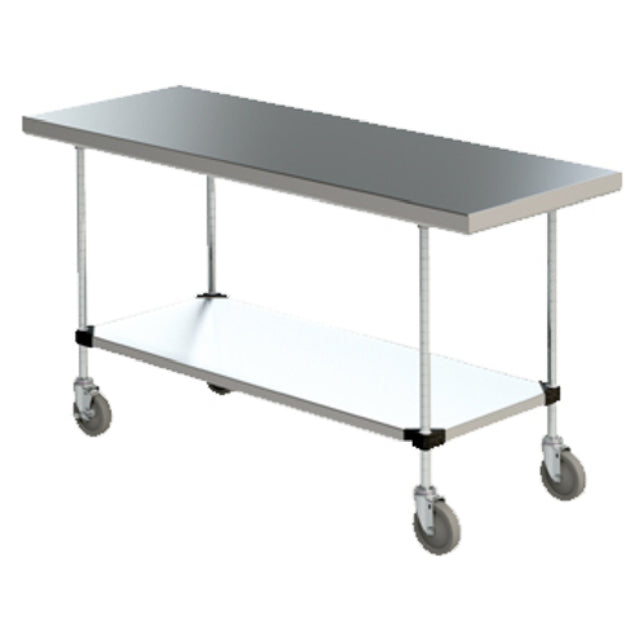 Metro MWTS2460FS Space Saver Work Table Mobile With Solid Shelf 60"W X 24"D