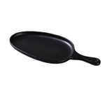 Yanco MO-808BK Moderne Pan Plate 14-1/2"L X 6-1/2"W X 1"H Organic Shaped