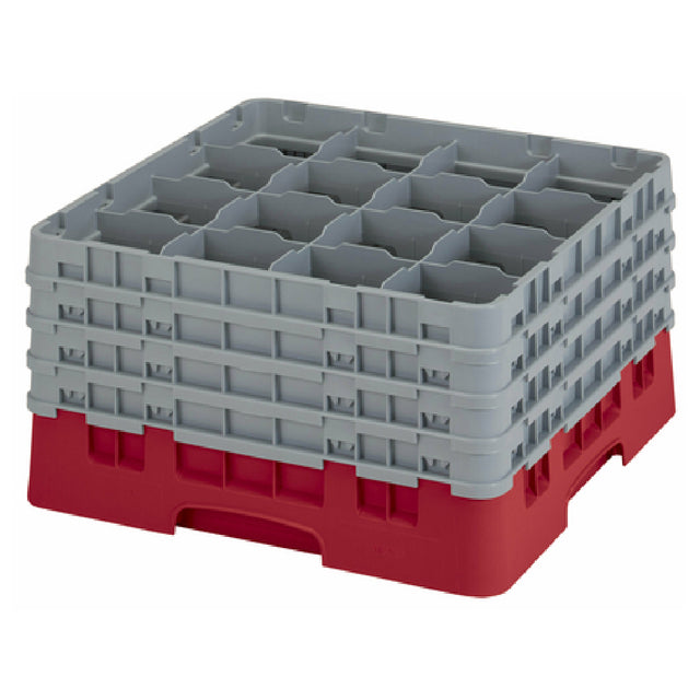 Cambro 16S900163 Camrack® Glass Rack With (4) Soft Gray Extenders Full Size