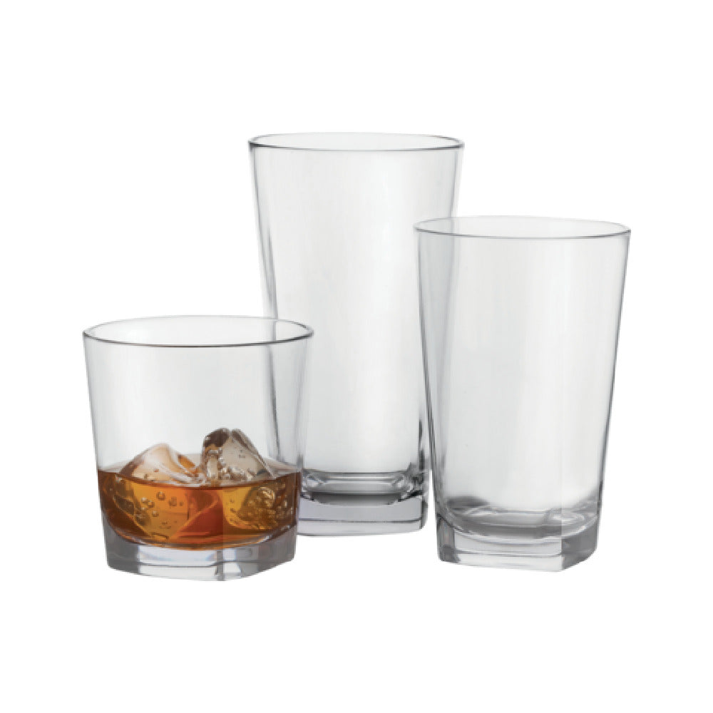 GET Enterprises SW-1472-CL Cubed™ Beverage Glass 16 Oz. (17 Oz. Rim Full) 3-5/16" Dia. X 5-3/4"H