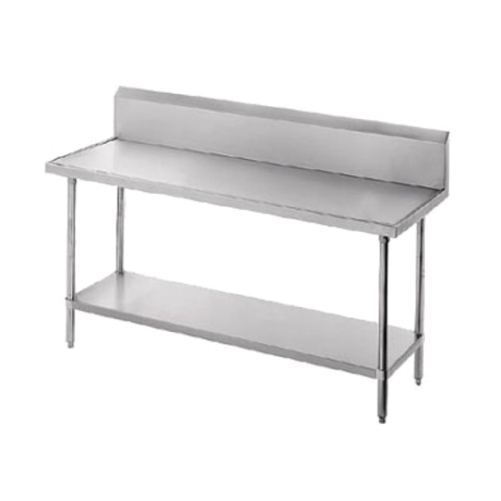 Advance Tabco VKS-307 Work Table 84"W X 30"D 14 Gauge 304 Stainless Steel Top With Countertop Non Drip Edge