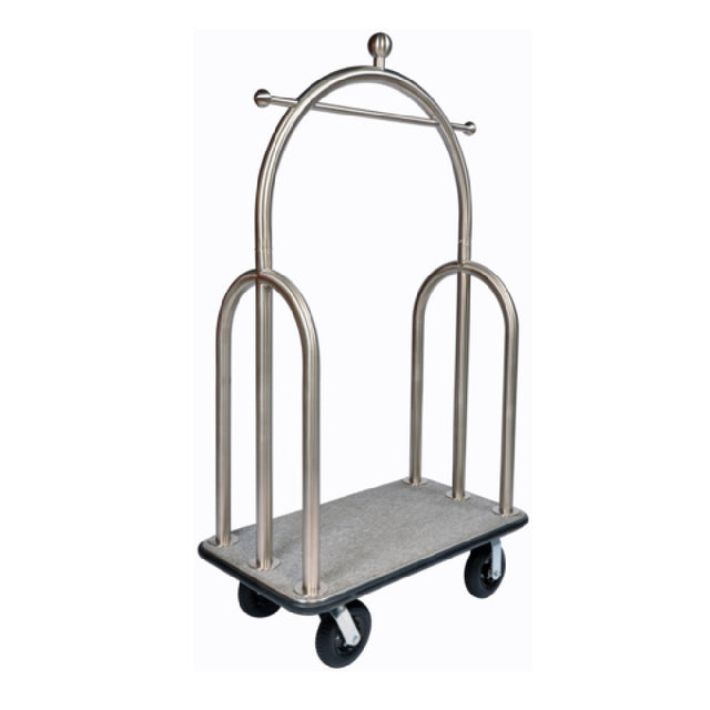 Central Specialties 3599BK-080-GRY Deluxe Bellman's Cart 44"W X 24"D X 77"H Trident Style