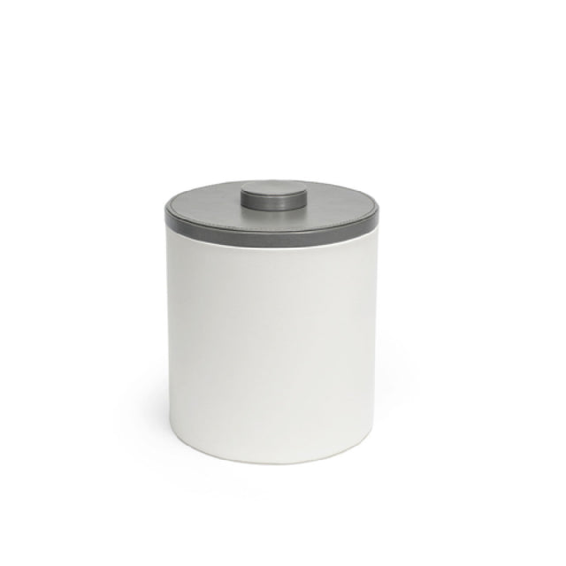 FOH RIB045WHL21 3.5qt Round London Ice Bucket White With Smoke Lid Includes One RIB017WHL21-BTM 3.5qt Round London Ice Bucket Base White