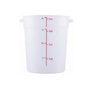 Hubert 29A-043 - Kratos® CenPro Round Food Storage Container, 4 Qt. Capacity, Translucent