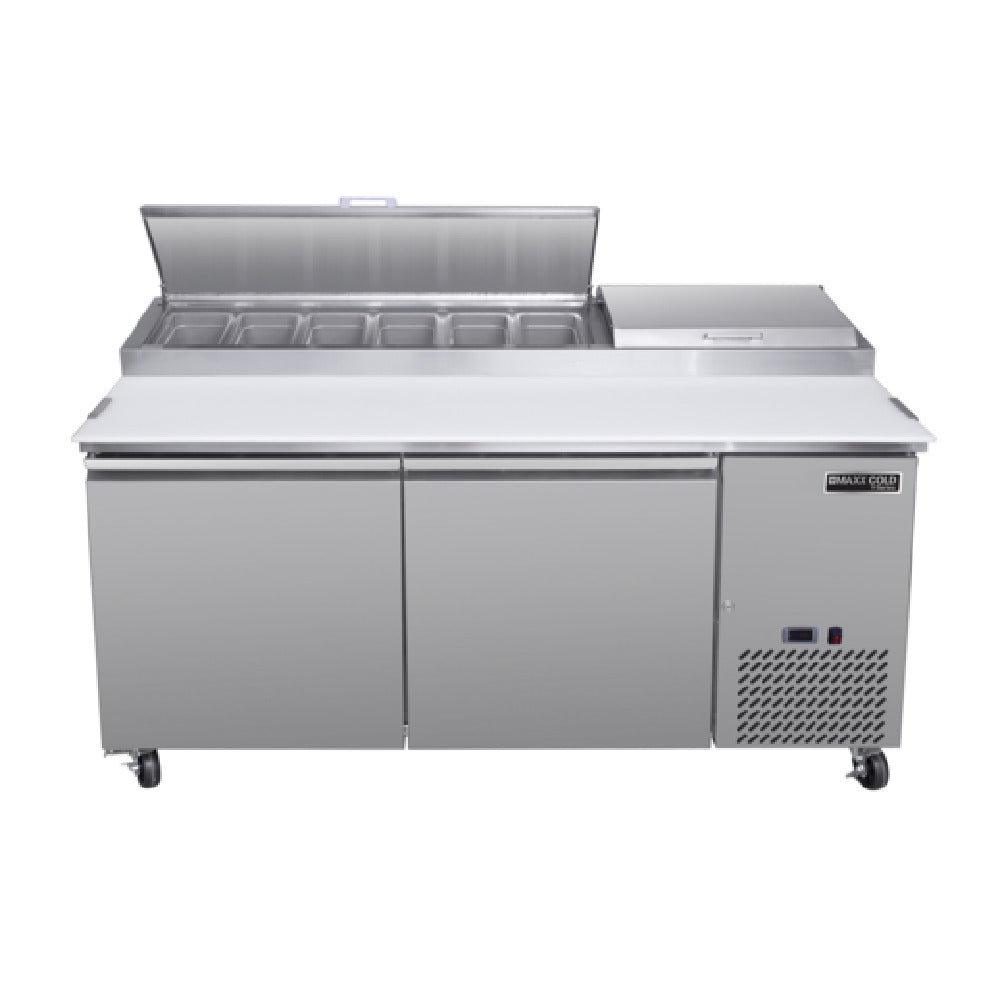 Maxximum MVPP70HC Maxx Cold V-Series Refrigerated Pizza Prep Table 70"W 20.3 Cu Ft