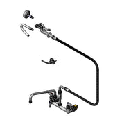 T&S Brass B-0175-60H-QDSV Spray Assembly Wall Mount Mixing Faucet With 8" Adjustable Centers