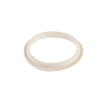 A translucent, off-white plastic ring with a smooth surface and slightly raised outer edge, photographed on a plain white background. Designed to fit an 8 oz. Modern Glass Dispenser, this lightweight piece is flexible and dishwasher safe.