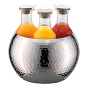 GET Enterprises 3147063 Frilich® Carafine Beverage Tub Set 12-3/5" Dia. X 12-9/10"H Includes: (3) 1.3 Qt. (1.2 Liter) Tritan Plastic Carafes With Stainless Steel Lids