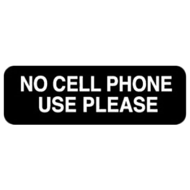 Royal ROY 394549 - Sign, 3" X 9", No Cell Phone Use Please