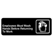 Vollrath/Idea-Medalie VOL4530 Employee Hand Wash Sign 3 X 9 In English Braille
