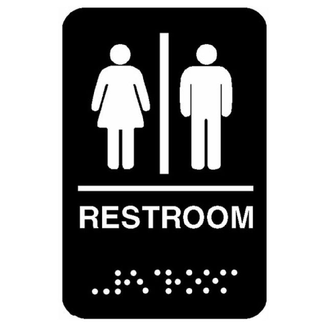 Traex 5633 Braille Restroom Sign 6 X 9 In