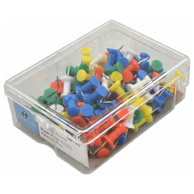 AllPoints 1391087 Pins Push Asstd Colors 100 Pk