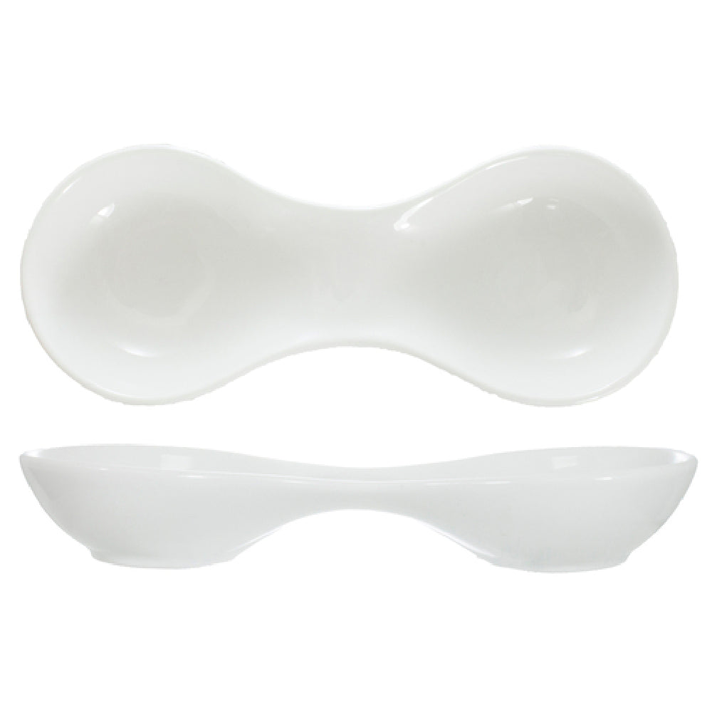 International Tableware BL-975 Compartment Dish 9-7/8" X 3-1/2" (2) 3 Oz. Compartment Wells