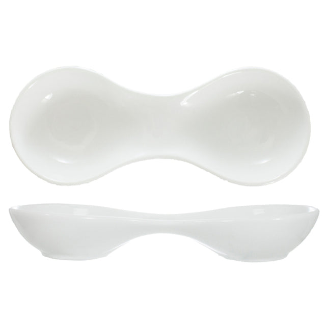 International Tableware BL-975 Compartment Dish 9-7/8" X 3-1/2" (2) 3 Oz. Compartment Wells